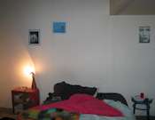 Mus�e de l'Ermitage. Suite du pr�sident � vie. On remarquera que Miyuki n'a pas fait le lit, et la sobri�t� monacale du lieu